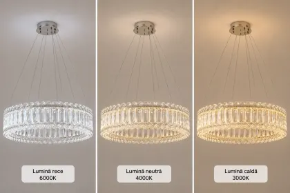 Miralux-lustra led eleganta cu cristale si telecomanda