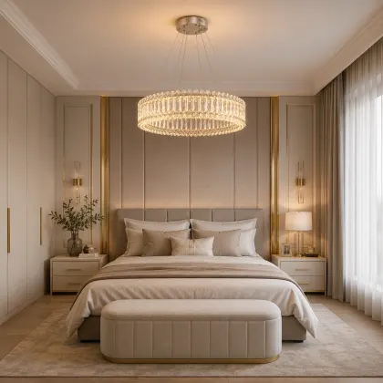 Miralux-lustra led eleganta cu cristale si telecomanda