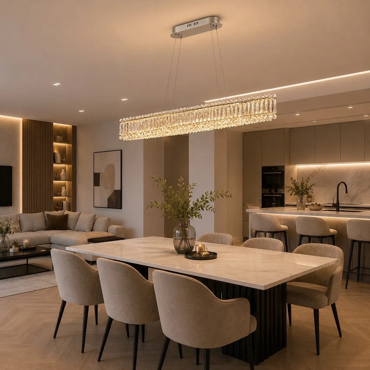 Miralux-lustra led eleganta cu cristale si telecomanda
