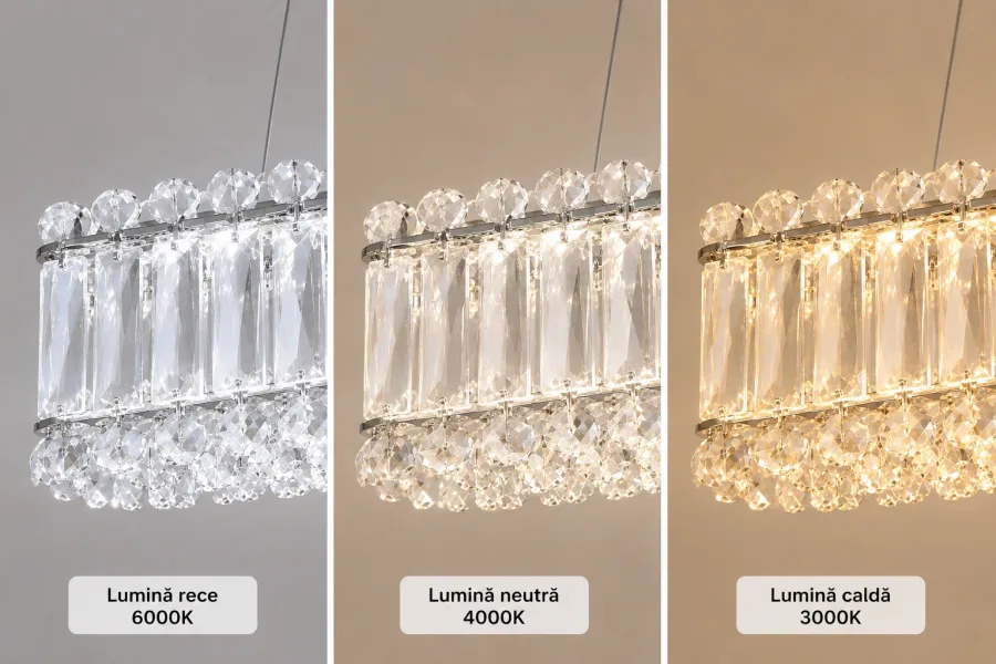 Miralux-lustra led eleganta cu cristale si telecomanda