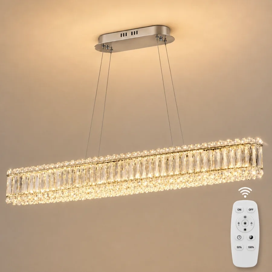 Miralux-lustra led eleganta cu cristale si telecomanda