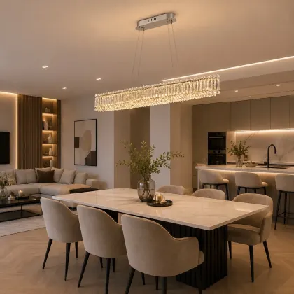 Miralux-lustra led eleganta cu cristale si telecomanda