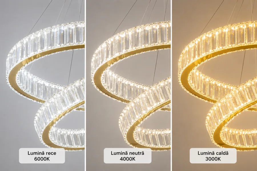 Prestige-lustra led luxury cu cristale si telecomanda