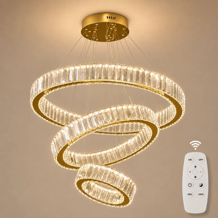 Prestige-lustra led luxury cu cristale si telecomanda