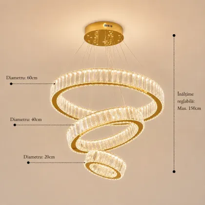 Prestige-lustra led luxury cu cristale si telecomanda