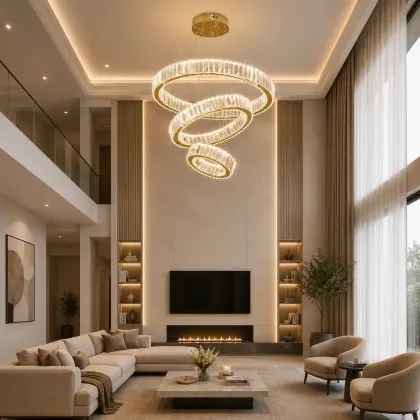Prestige-lustra led luxury cu cristale si telecomanda