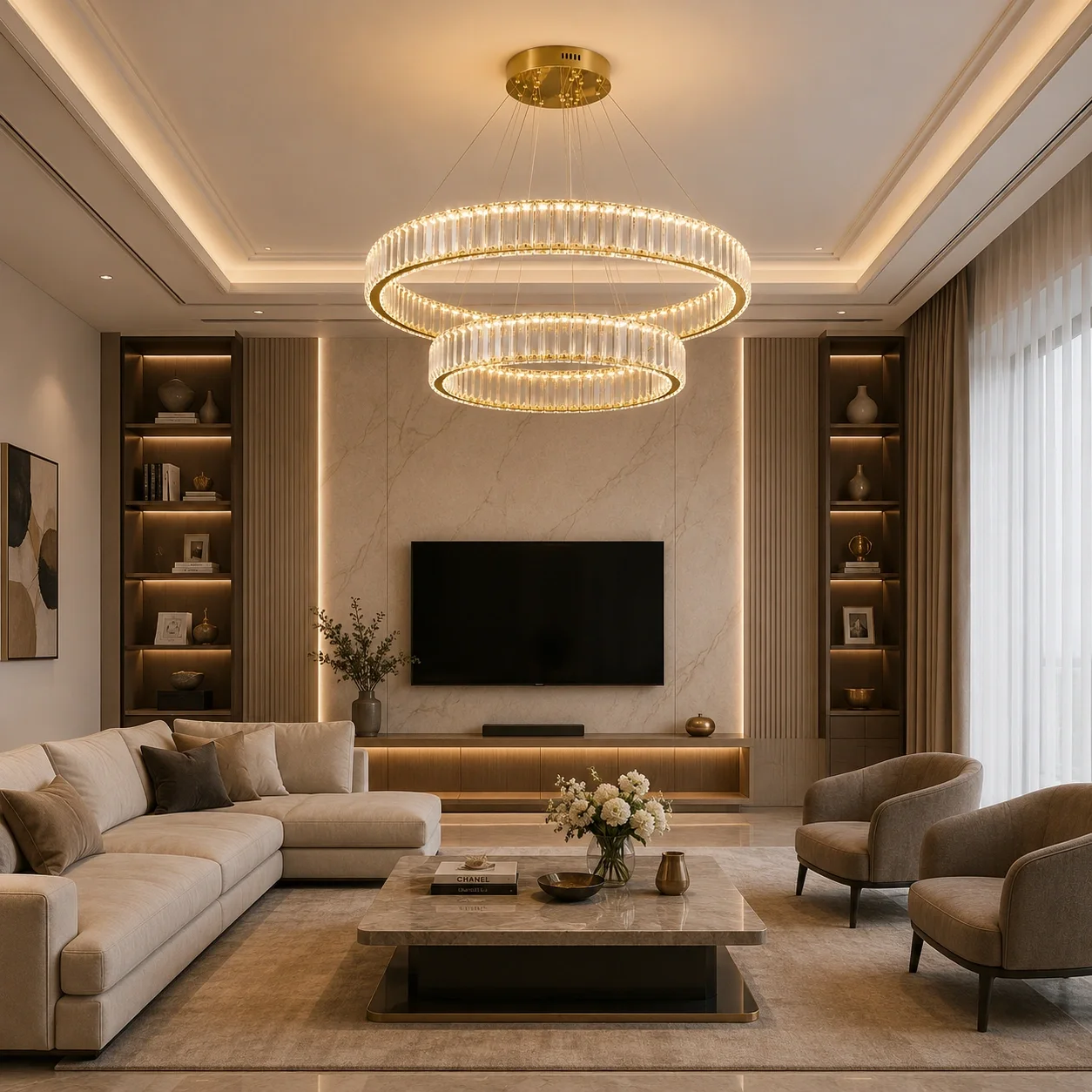 Prestige-lustra led luxury cu cristale si telecomanda