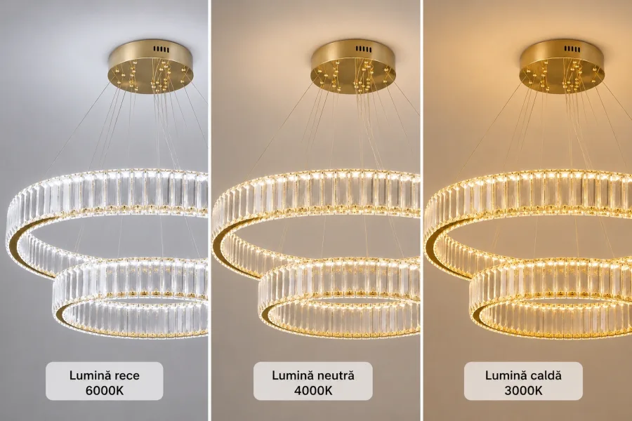 Prestige-lustra led luxury cu cristale si telecomanda
