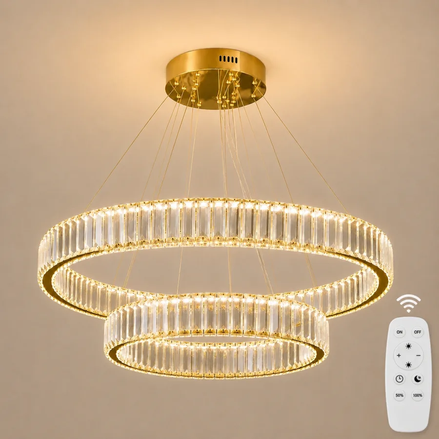 Prestige-lustra led luxury cu cristale si telecomanda