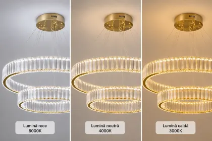 Prestige-lustra led luxury cu cristale si telecomanda