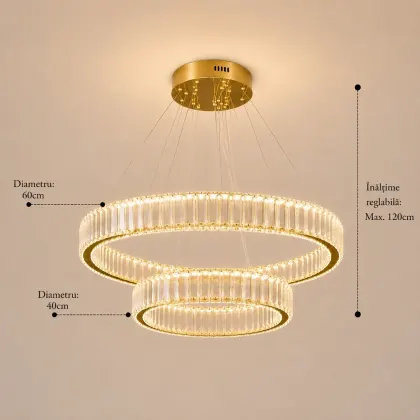 Prestige-lustra led luxury cu cristale si telecomanda