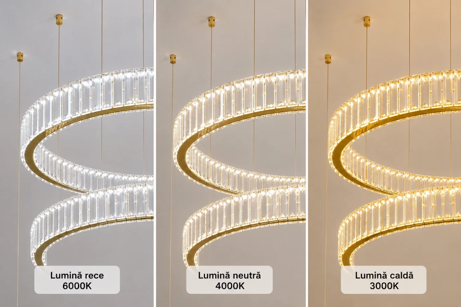 Prestige-lustra led luxury cu cristale si telecomanda