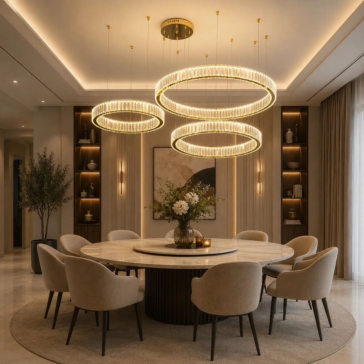 Prestige-lustra led luxury cu cristale si telecomanda