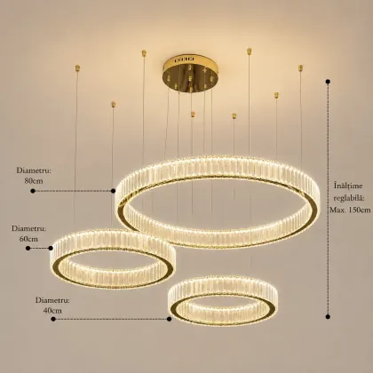 Prestige-lustra led luxury cu cristale si telecomanda
