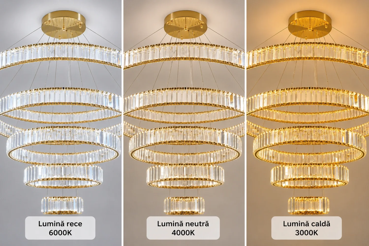 Prestige-lustra led luxury cu cristale si telecomanda