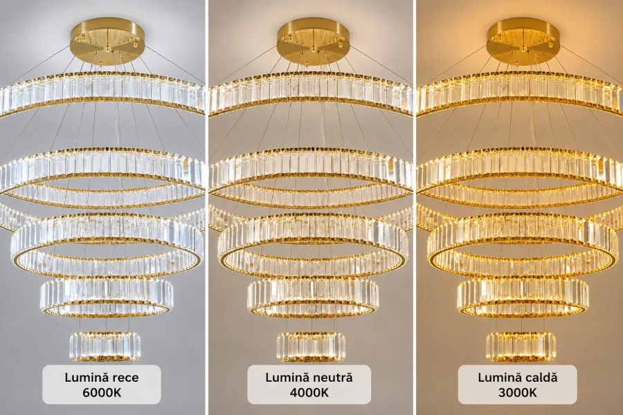 Prestige-lustra led luxury cu cristale si telecomanda