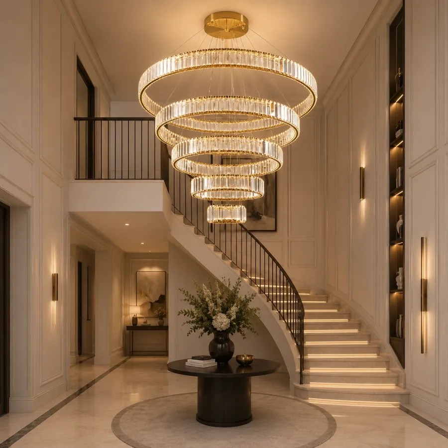 Prestige-lustra led luxury cu cristale si telecomanda