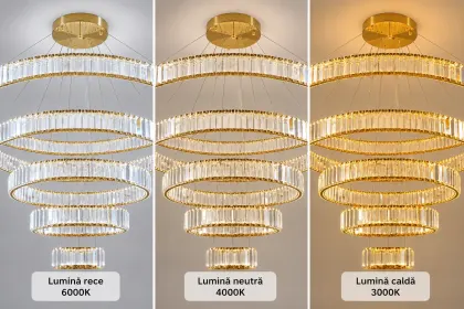 Prestige-lustra led luxury cu cristale si telecomanda